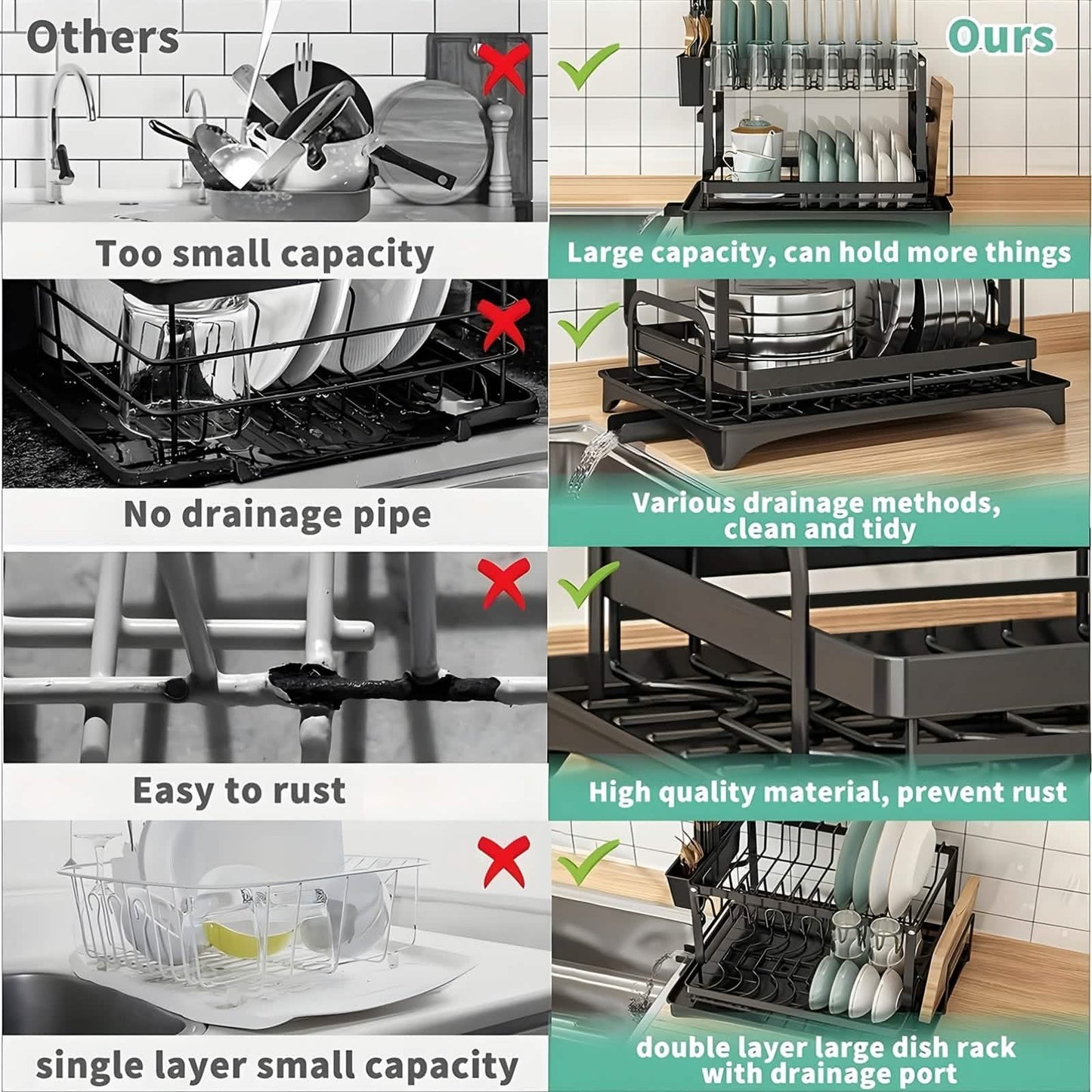 dish drying rack for small-space organization