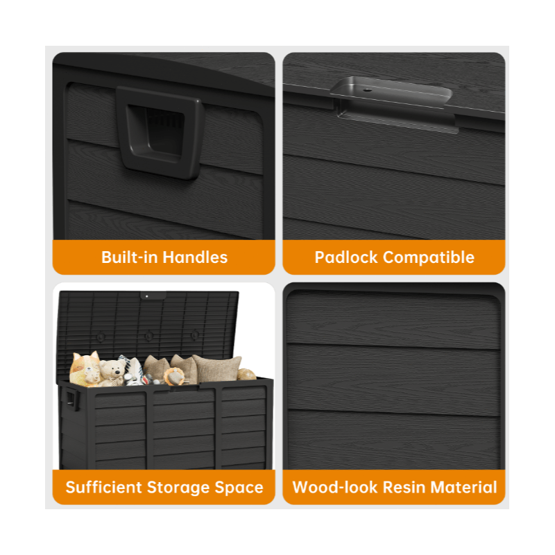 space-saving outdoor storage box for outdoor areas, garages, and utility storage zones