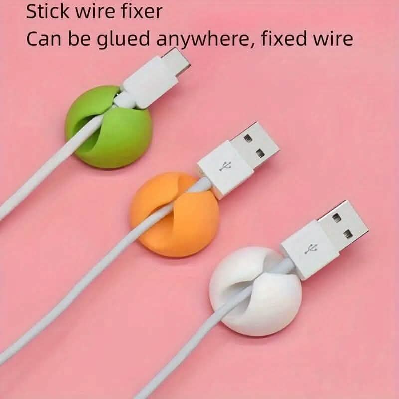 Wire Holder and Cable Organizer 10-Pack - Adhesive Cord Clips for desk or nightstand