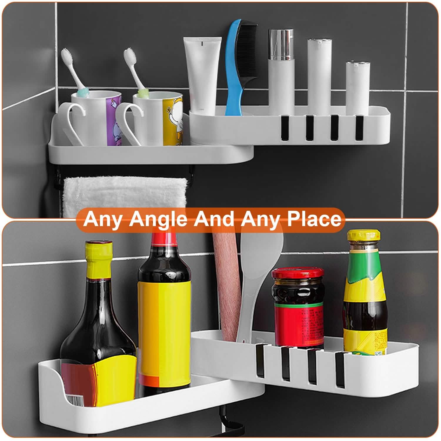 180° Rotating Bathroom Corner Caddy Shelf for shower