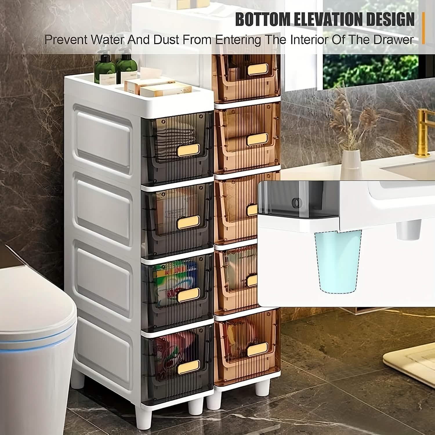 space-saving multi drawer storage cabinet for apartments, dorms, and rooms that need slim storage