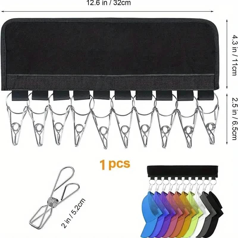 Baseball Cap Organizer Hanger 2-Pack - Closet & Travel Hat Clips for closet