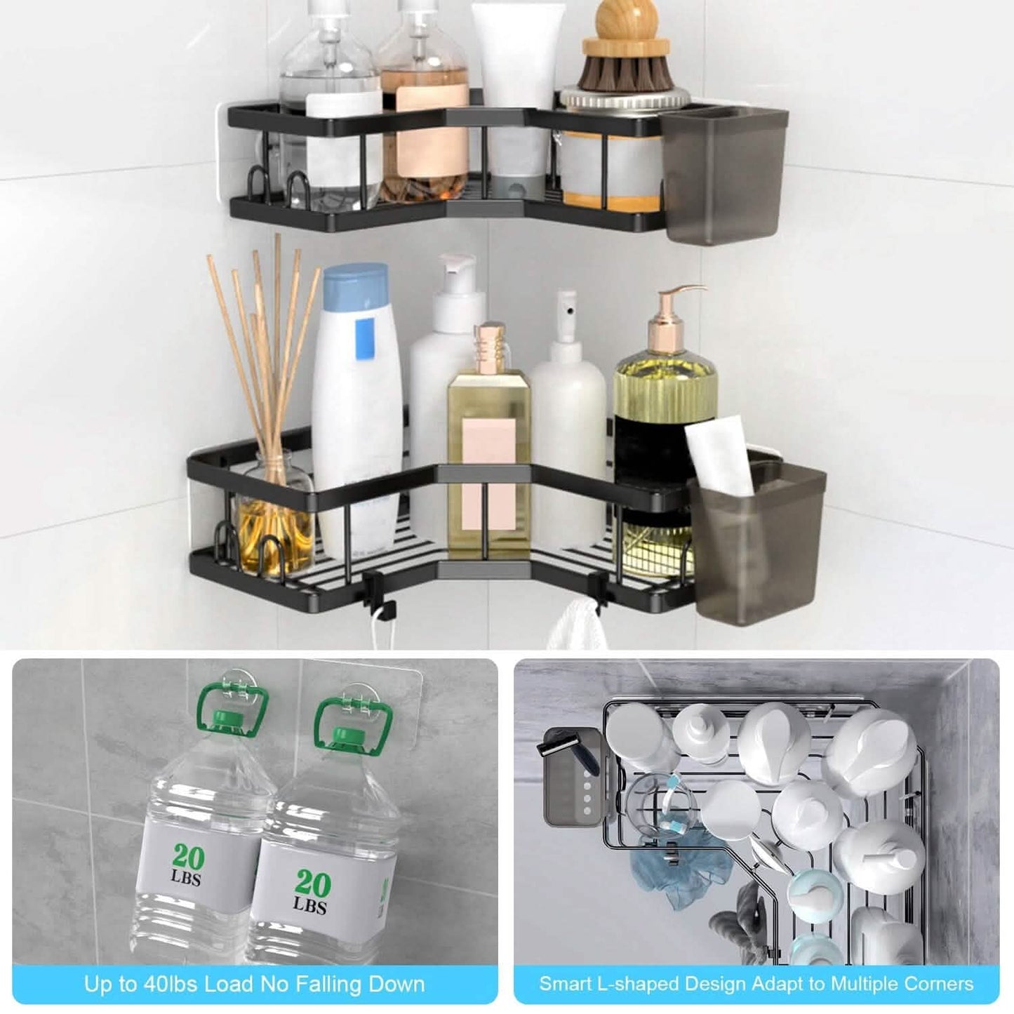 shower caddy for small-space organization