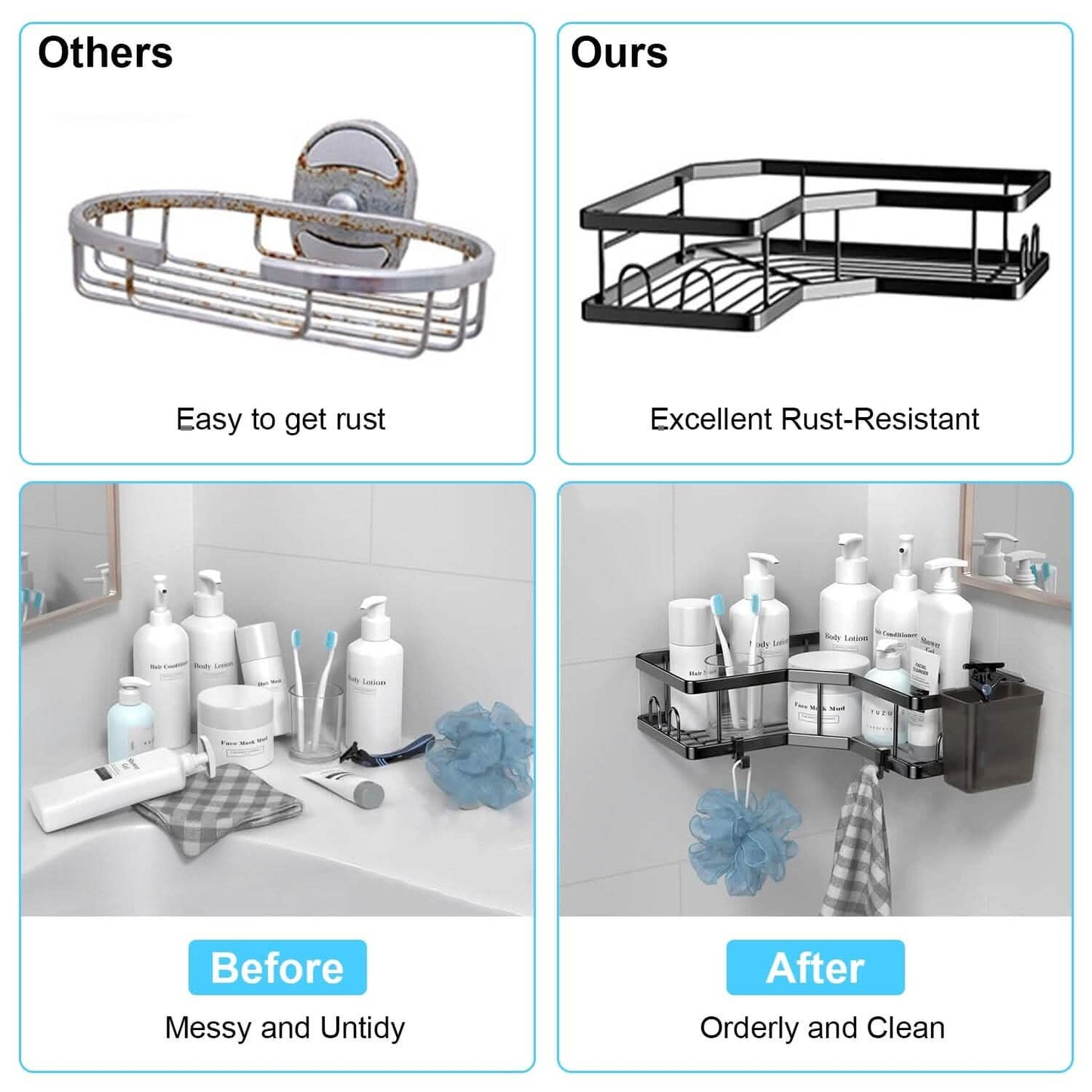 shower caddy for small-space organization