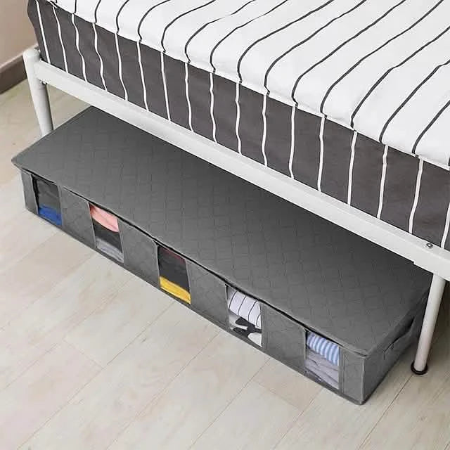 Under-Bed Storage Bags 2-Pack - Non-Woven Bed Bottom Organizers for bedroom