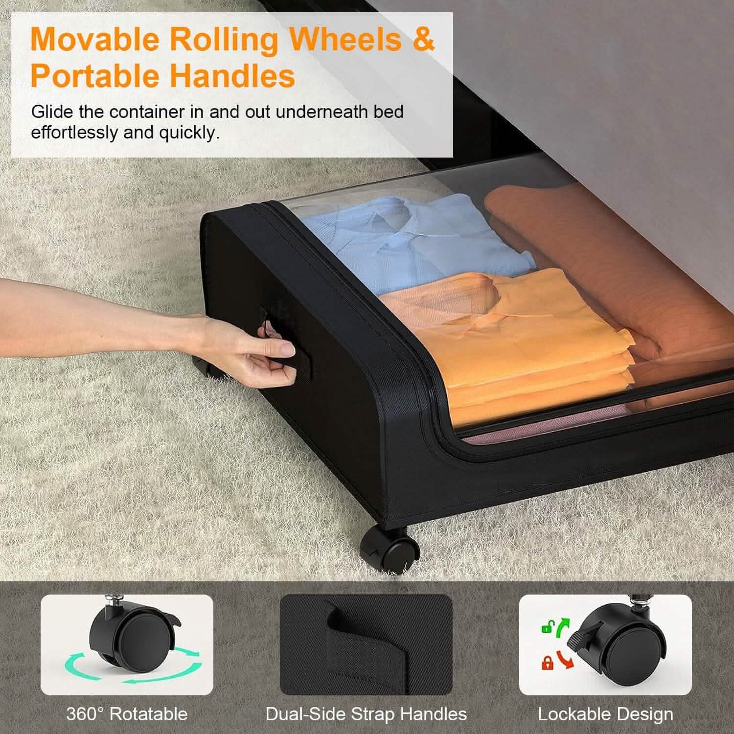 space-saving under bed storage for apartments, dorms, and small bedrooms