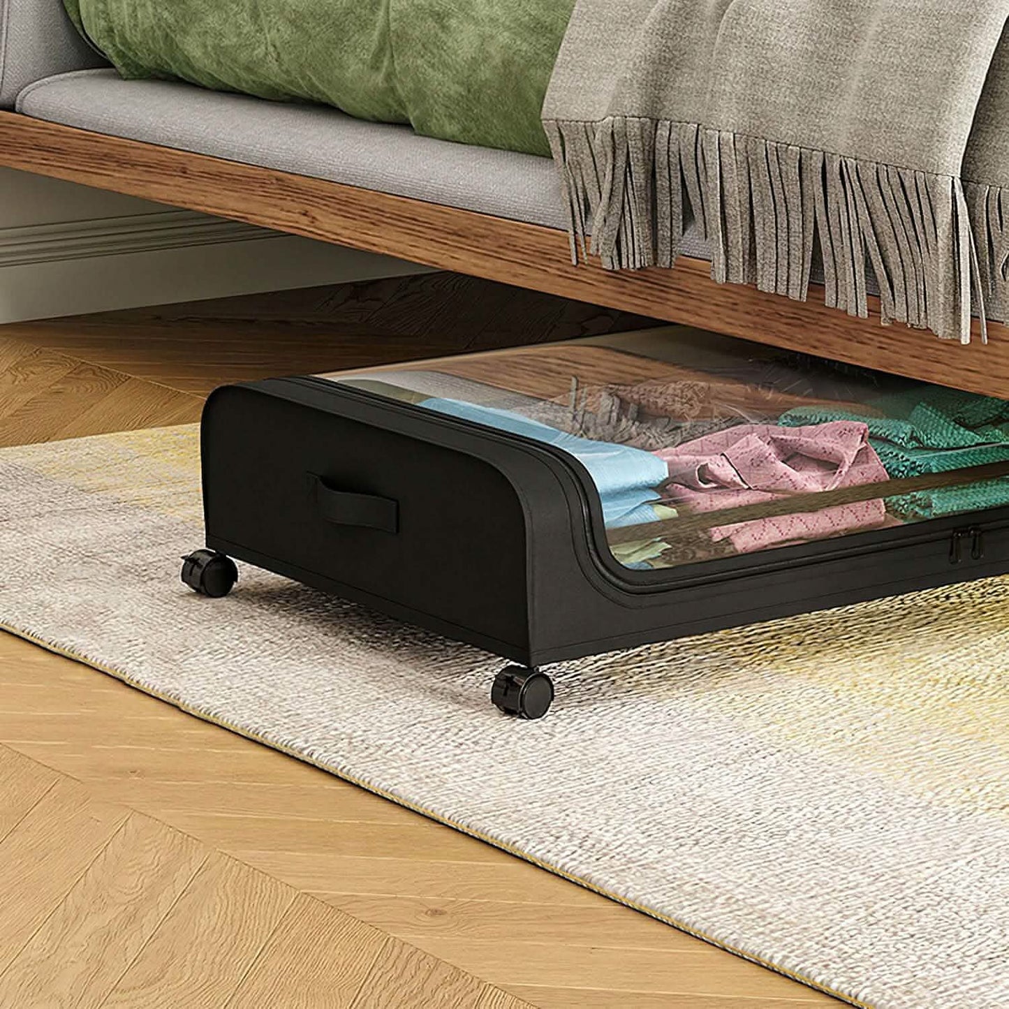 space-saving under bed storage for apartments, dorms, and small bedrooms