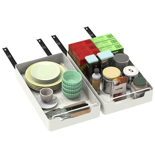 Pull-Out Cabinet Organizer 2-Pack - Slide-Out Storage Drawers for cabinet
