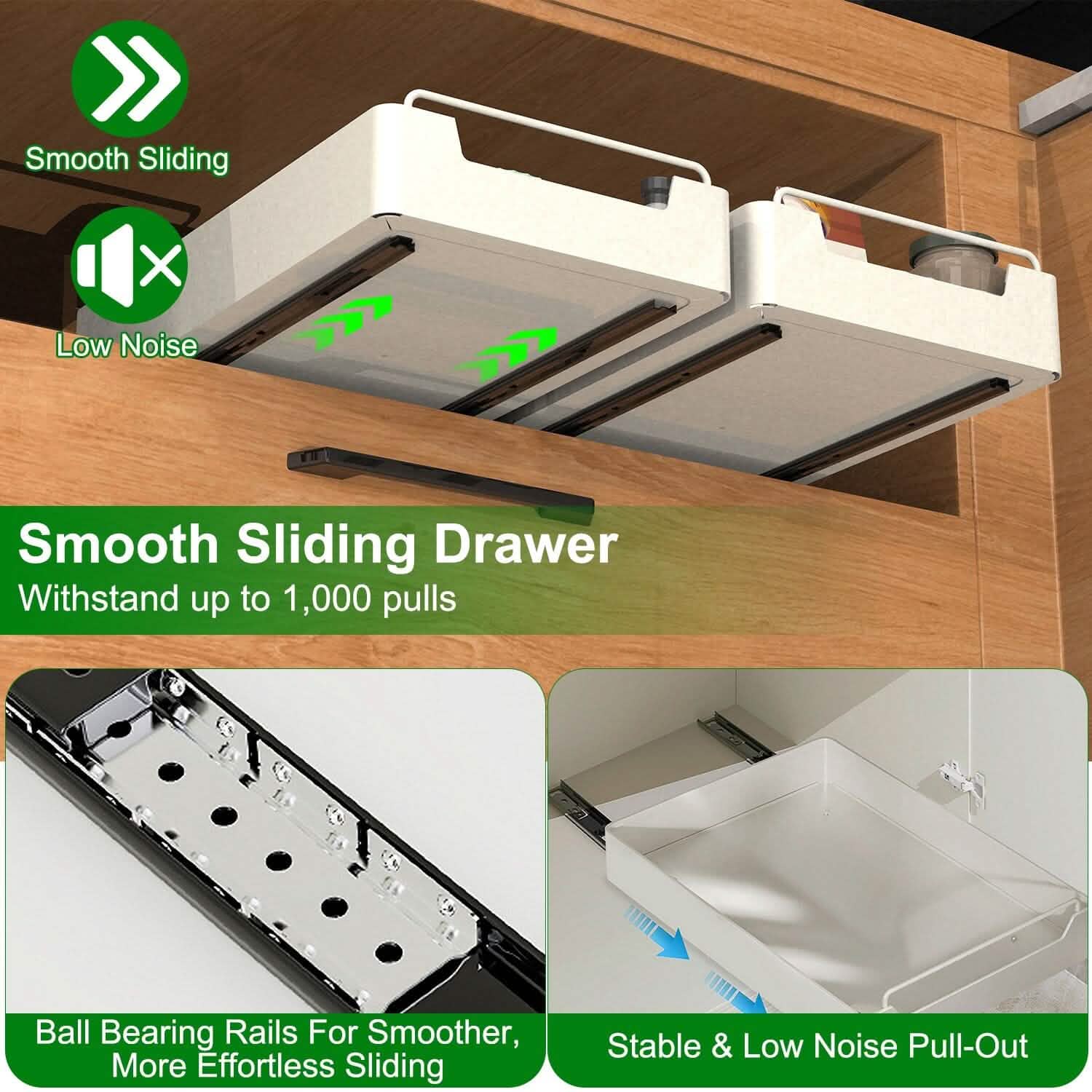 pull-out cabinet organizer 2-pack - slide-out storage drawers in a cabinet setup