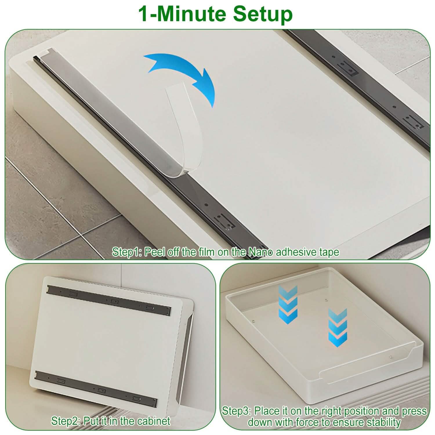 Pull-Out Cabinet Organizer 2-Pack - Slide-Out Storage Drawers organizer detail