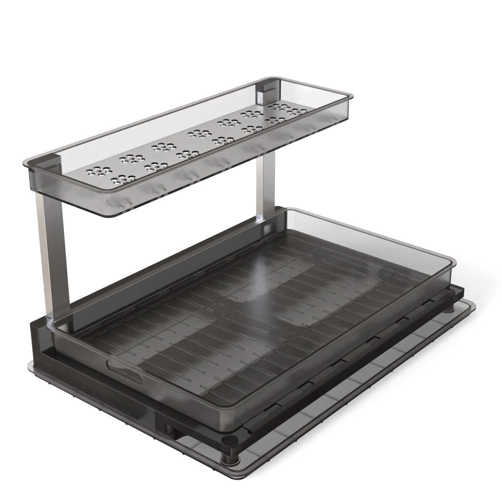 2-tier pull-out under sink organizer in a under-sink cabinet setup