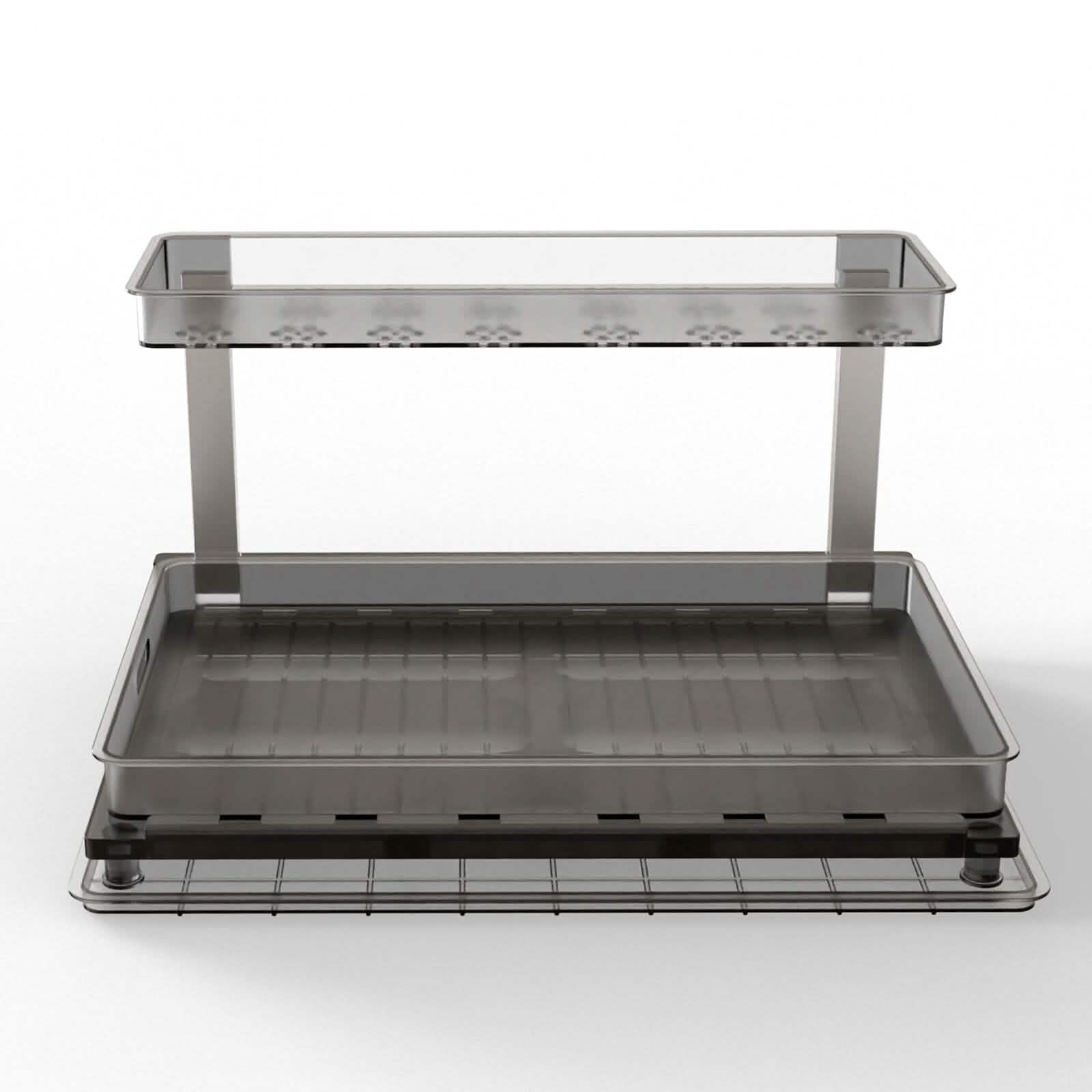 space-saving under sink organizer for apartments, dorm bathrooms, and compact kitchens