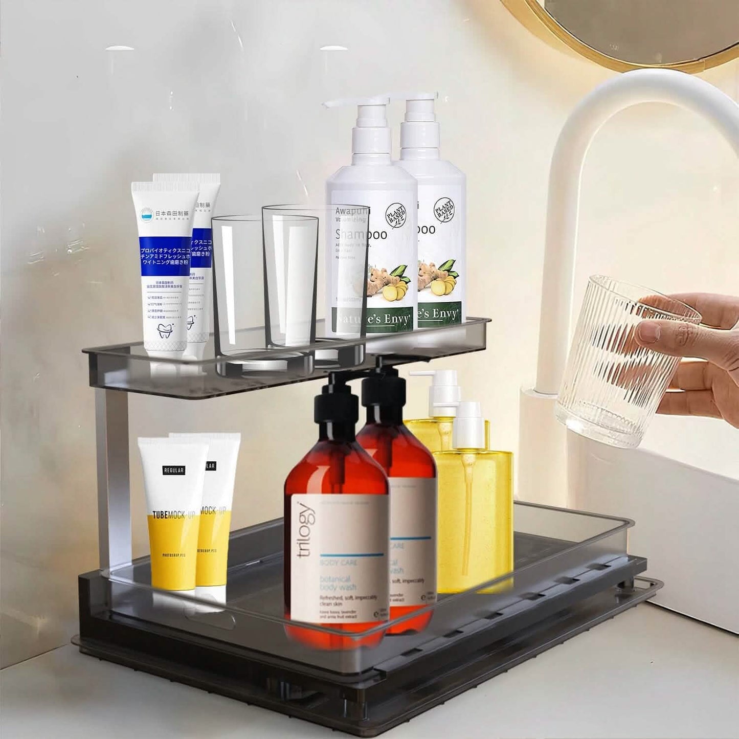 2-Tier Pull-Out Under Sink Organizer for under-sink cabinet