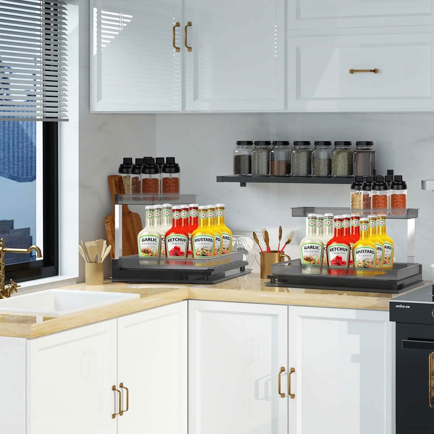 space-saving under sink organizer for apartments, dorm bathrooms, and compact kitchens
