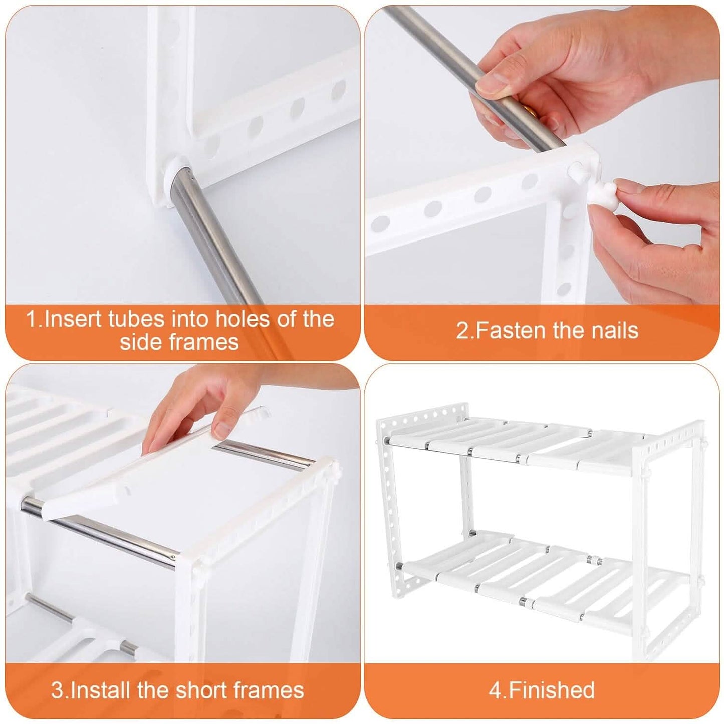 Under Sink 2-Tier Organizer Retractable Space Saving Storage