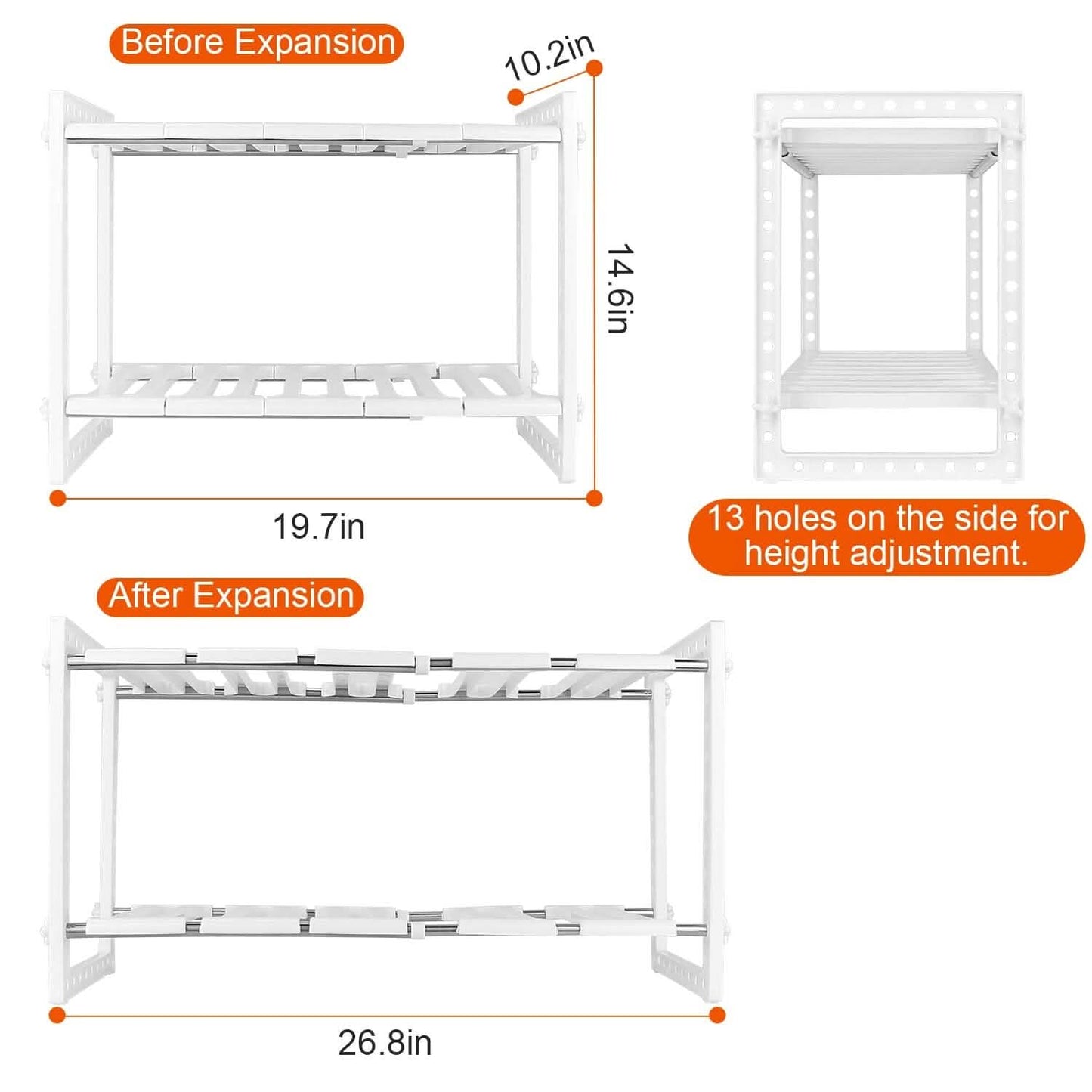 Under Sink 2-Tier Organizer Retractable Space Saving Storage