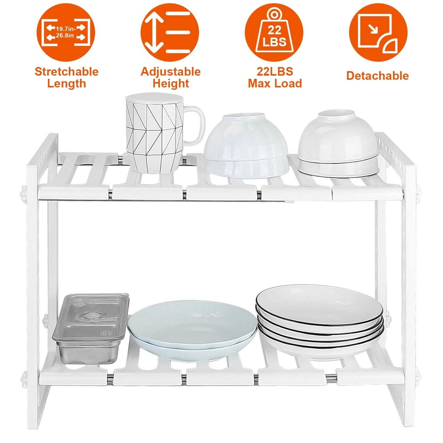 Under Sink 2-Tier Organizer Retractable Space Saving Storage