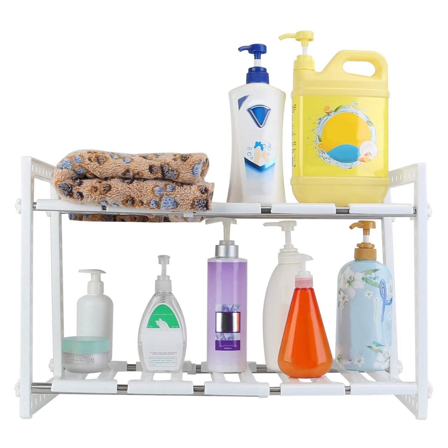 Under Sink 2-Tier Organizer Retractable Space Saving Storage