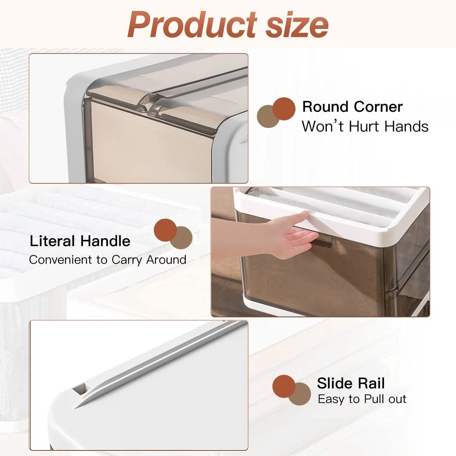 Foldable Storage Bins with Lids 3-Pack - Stackable Closet Organizers for closet, shelf, or bedroom