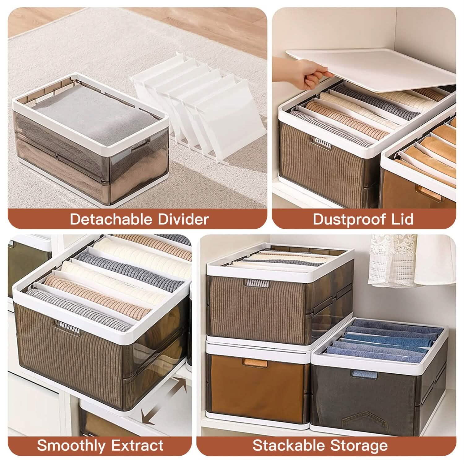 space-saving storage bins for apartments, dorms, and everyday decluttering