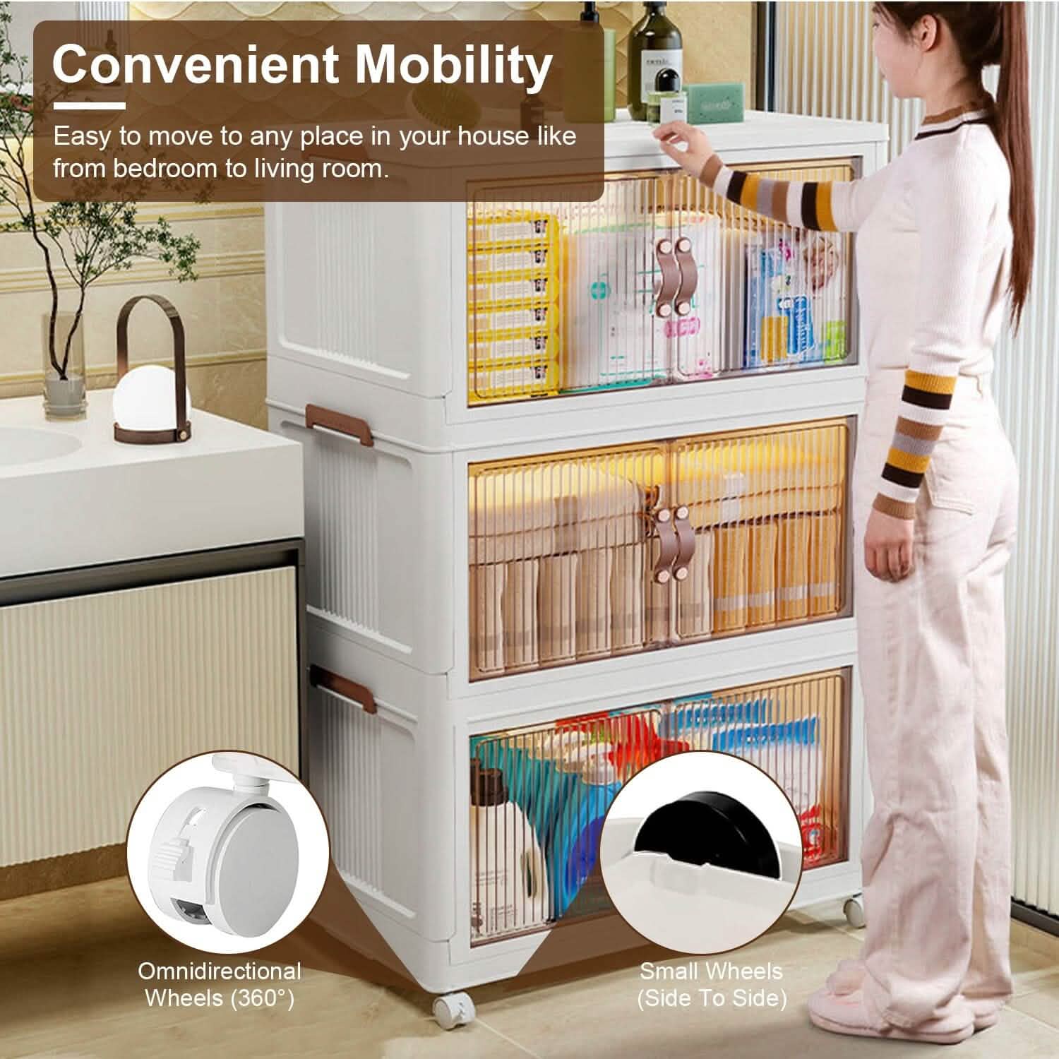 space-saving stackable storage bins for apartments, dorms, and everyday decluttering