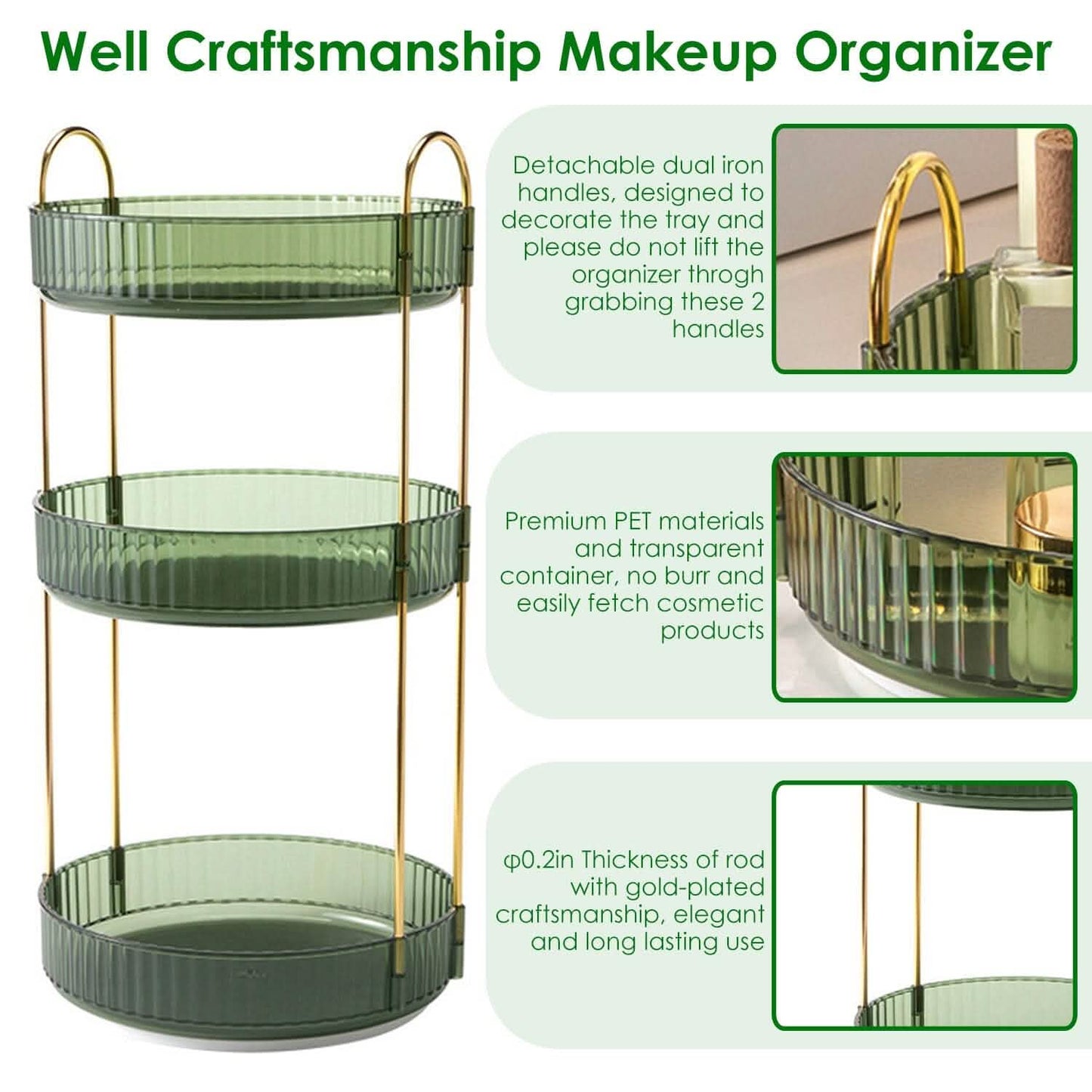 space-saving makeup organizer for small bathrooms, vanities, and dorm desks