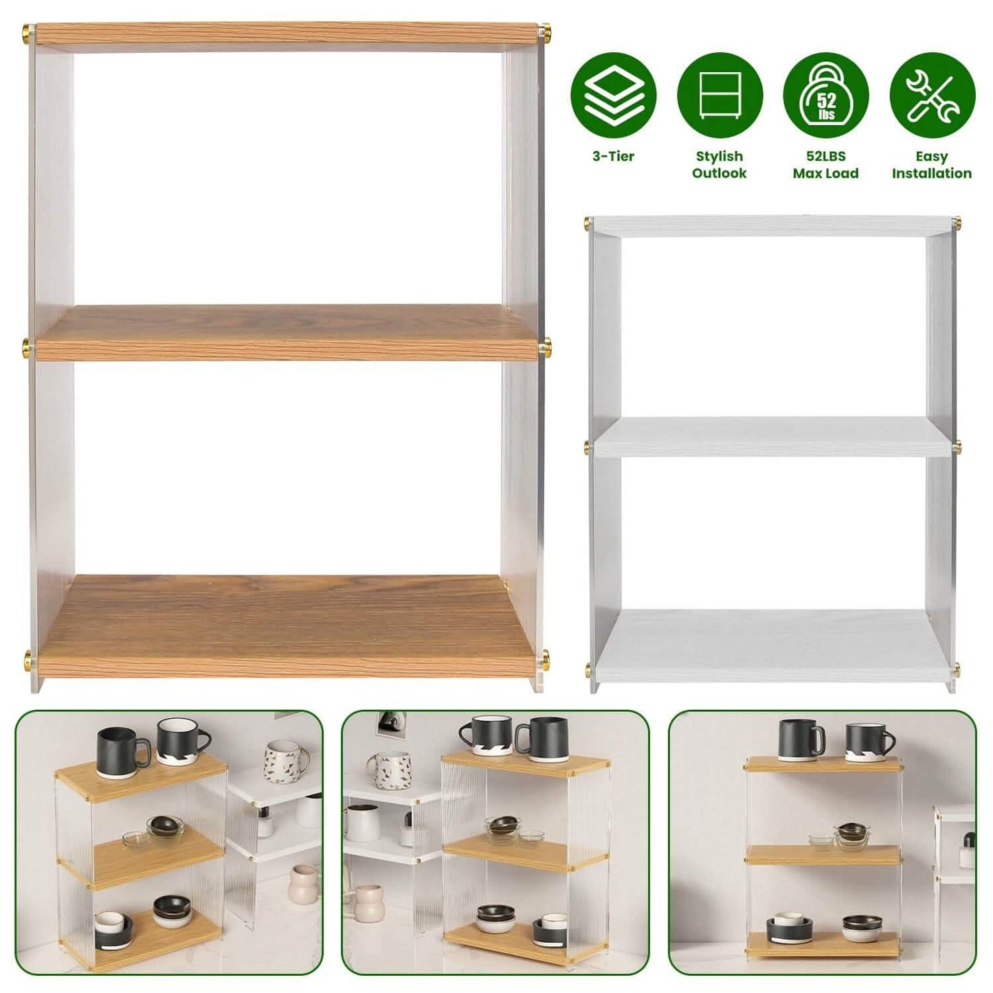 3-Tier Acrylic Countertop Organizer - Bathroom and Vanity Storage for vanity or countertop