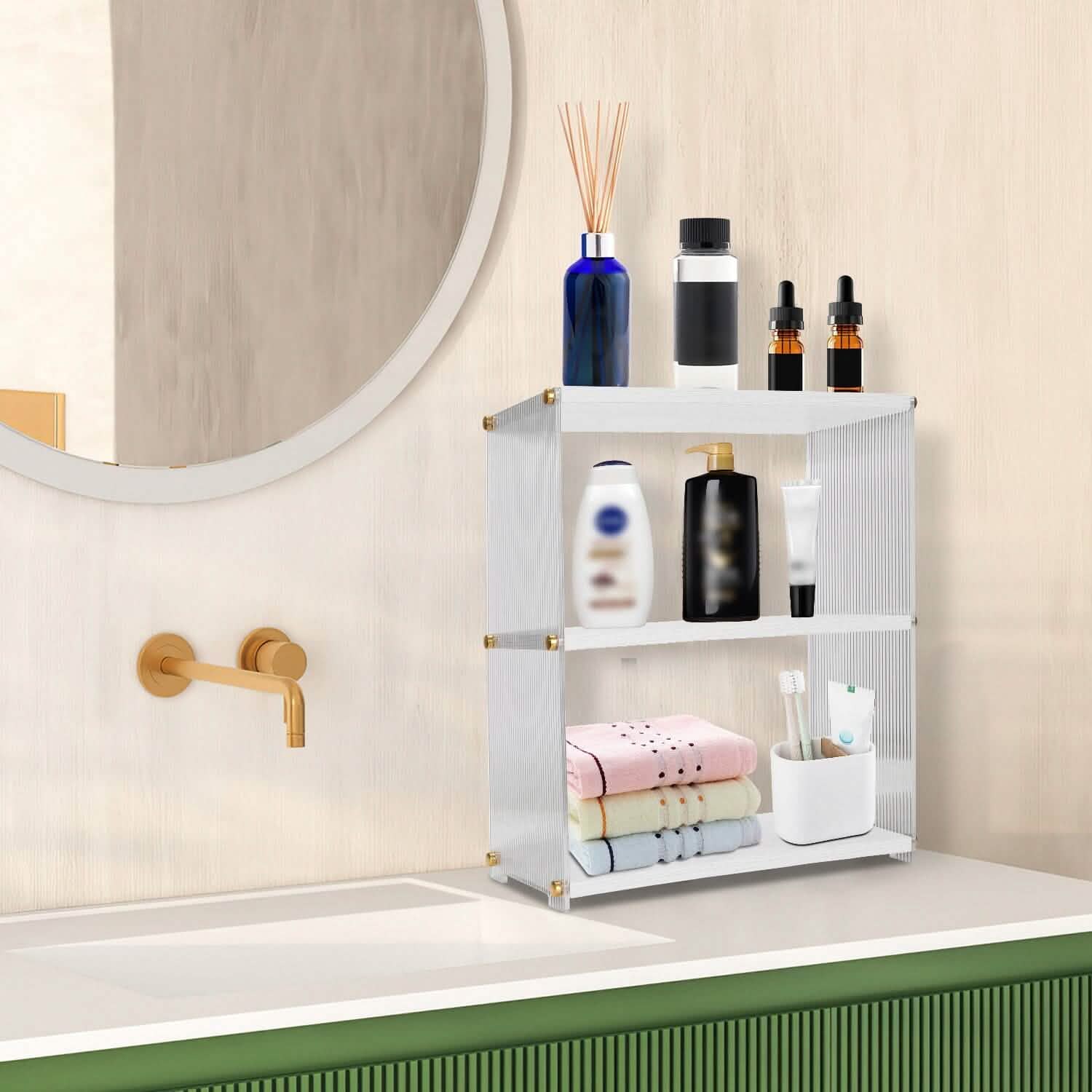 3-Tier Acrylic Countertop Organizer - Bathroom and Vanity Storage organizer detail