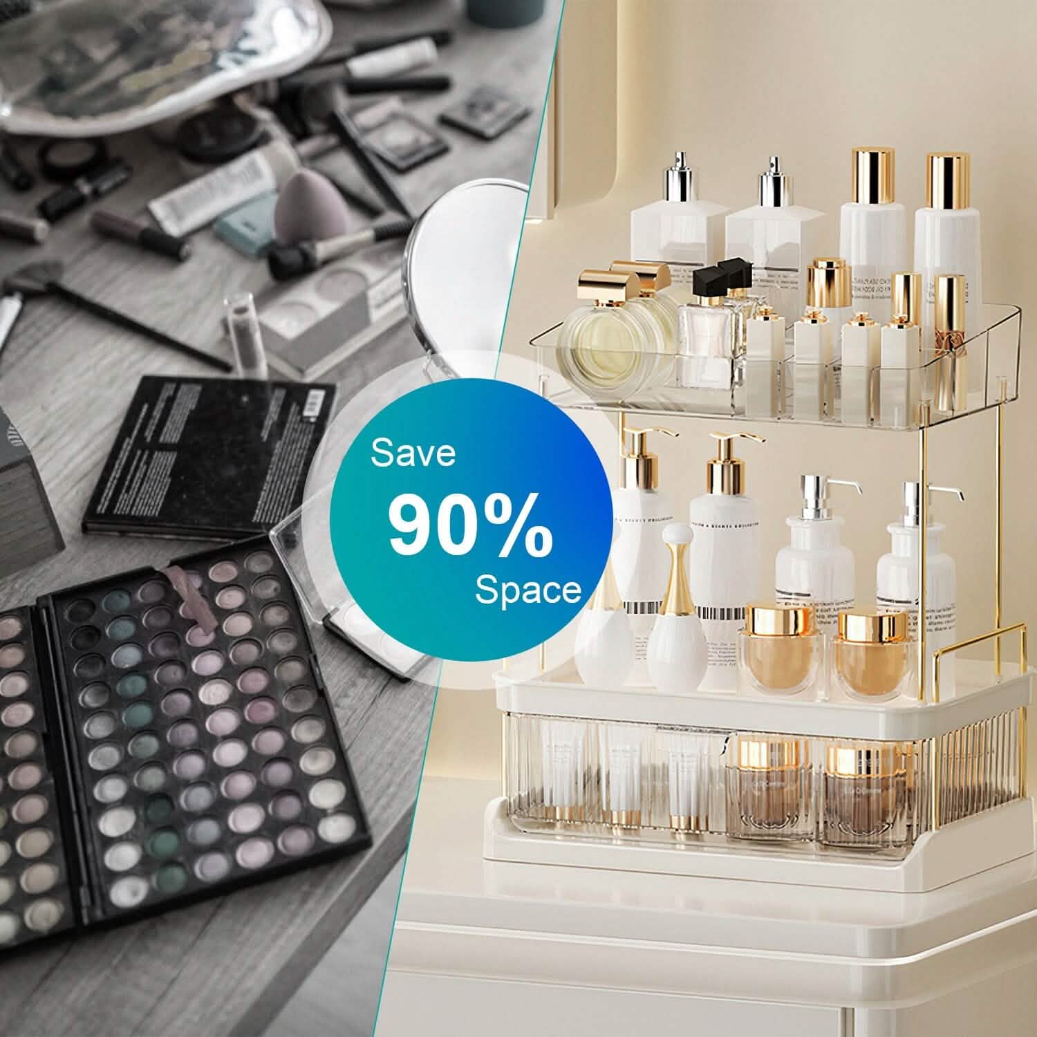 makeup organizer for small-space organization