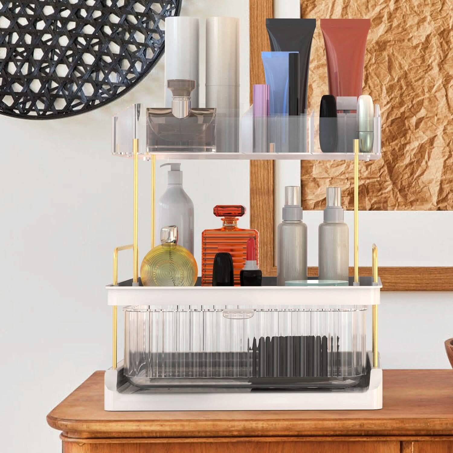 3-Tier Makeup Organizer - Vanity and Bathroom Counter Storage for vanity or countertop