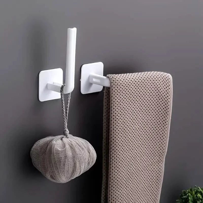 wall hat rack 4-pack - adhesive l-shaped cap holders in a closet or entryway setup