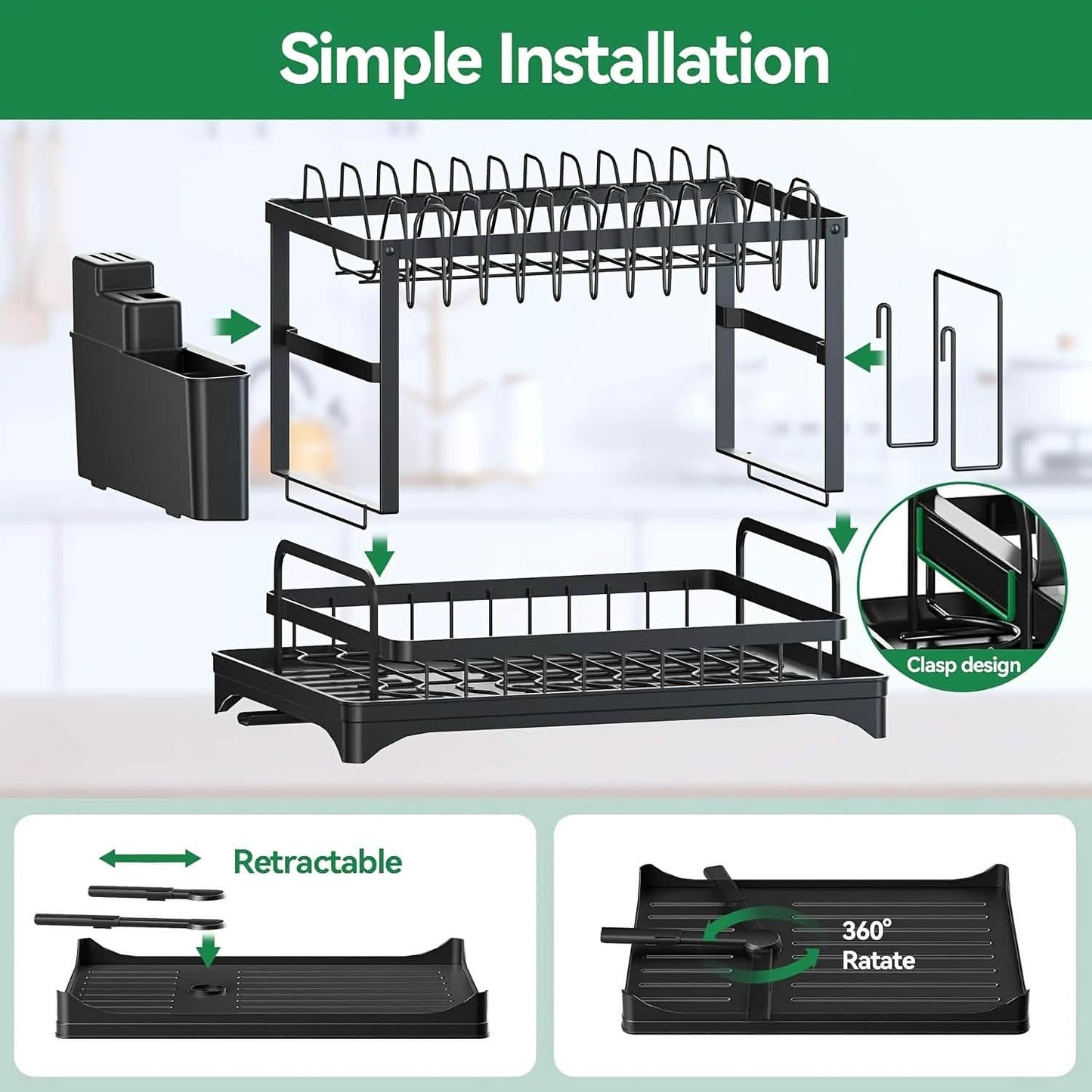 dish drying rack for small-space organization