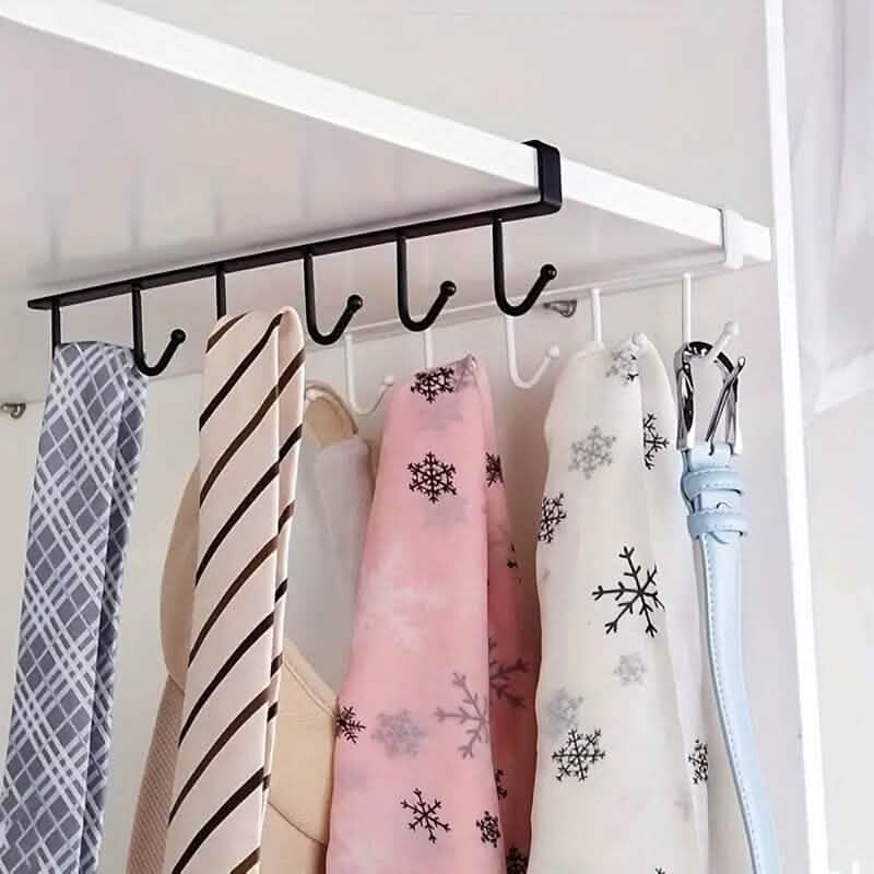 Kitchen Shelf Storage Rack with 6 Hooks for kitchen cabinet or shelf