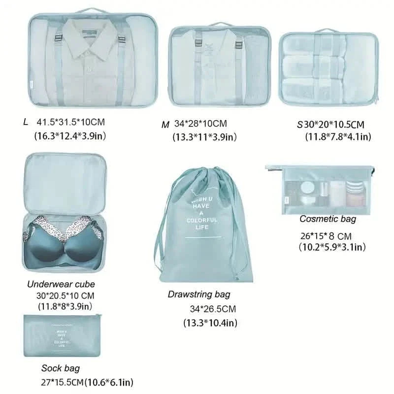Packing Cubes Travel Organizer Set 7-Piece - Luggage Storage Bags for luggage