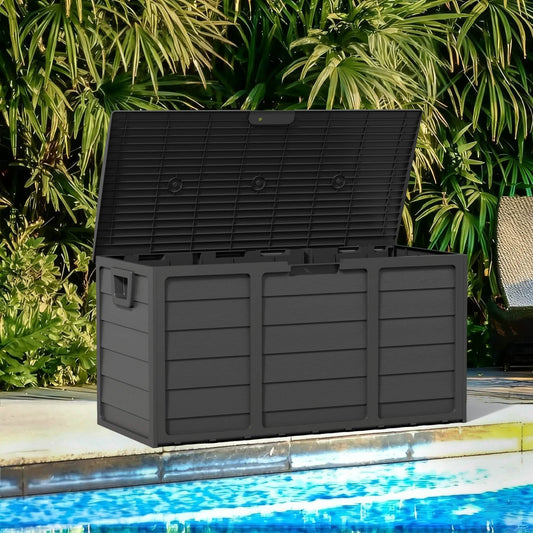 75-Gallon Indoor and Outdoor Storage Box with Handles for patio or garage