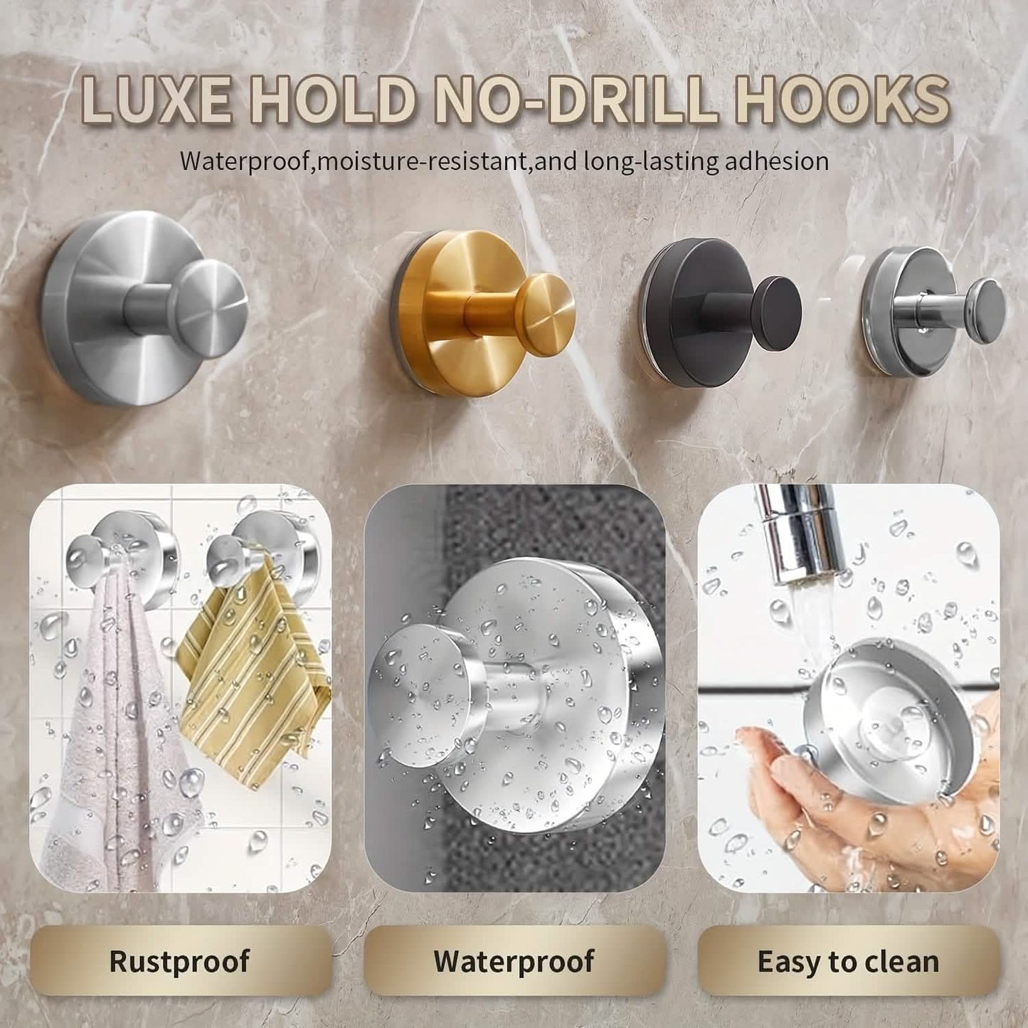 space-saving suction cup hooks for renters, dorms, and no-drill setups