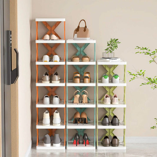 Narrow Shoe Rack Organizer 9-Tier - Vertical Storage for Small Spaces for entryway or closet