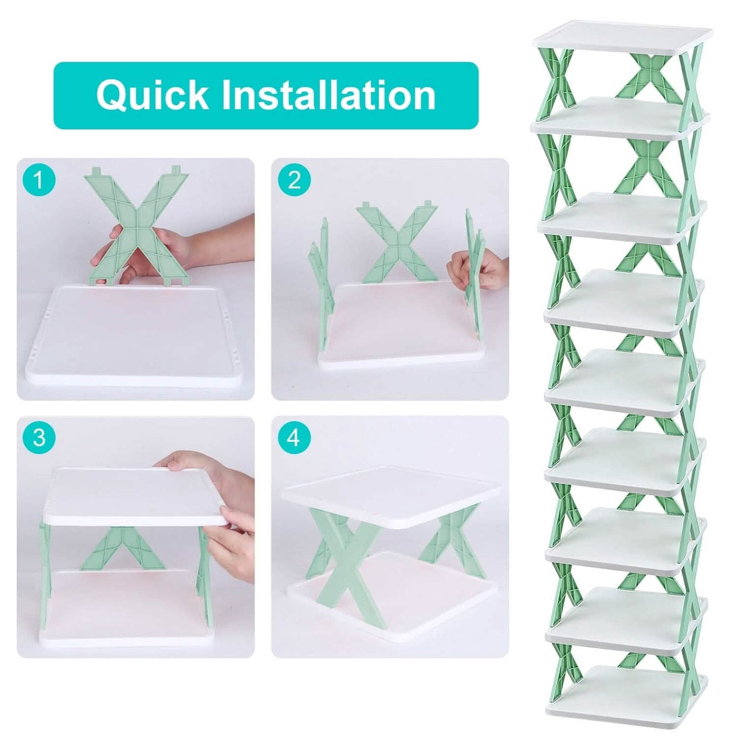 narrow shoe rack organizer 9-tier - vertical storage for small spaces in a entryway or closet setup