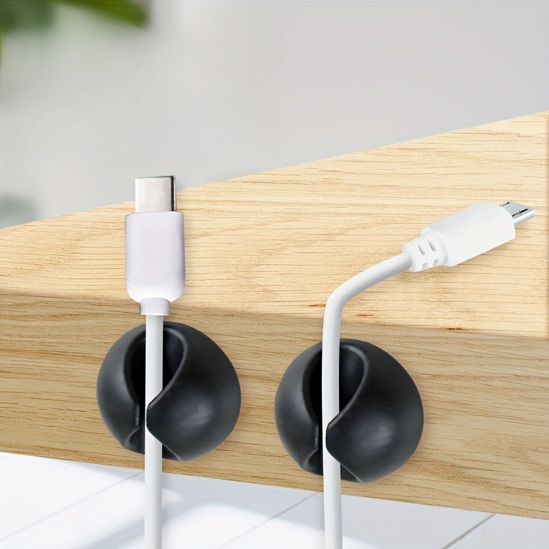 Wire Holder and Cable Organizer 10-Pack - Adhesive Cord Clips for desk or nightstand
