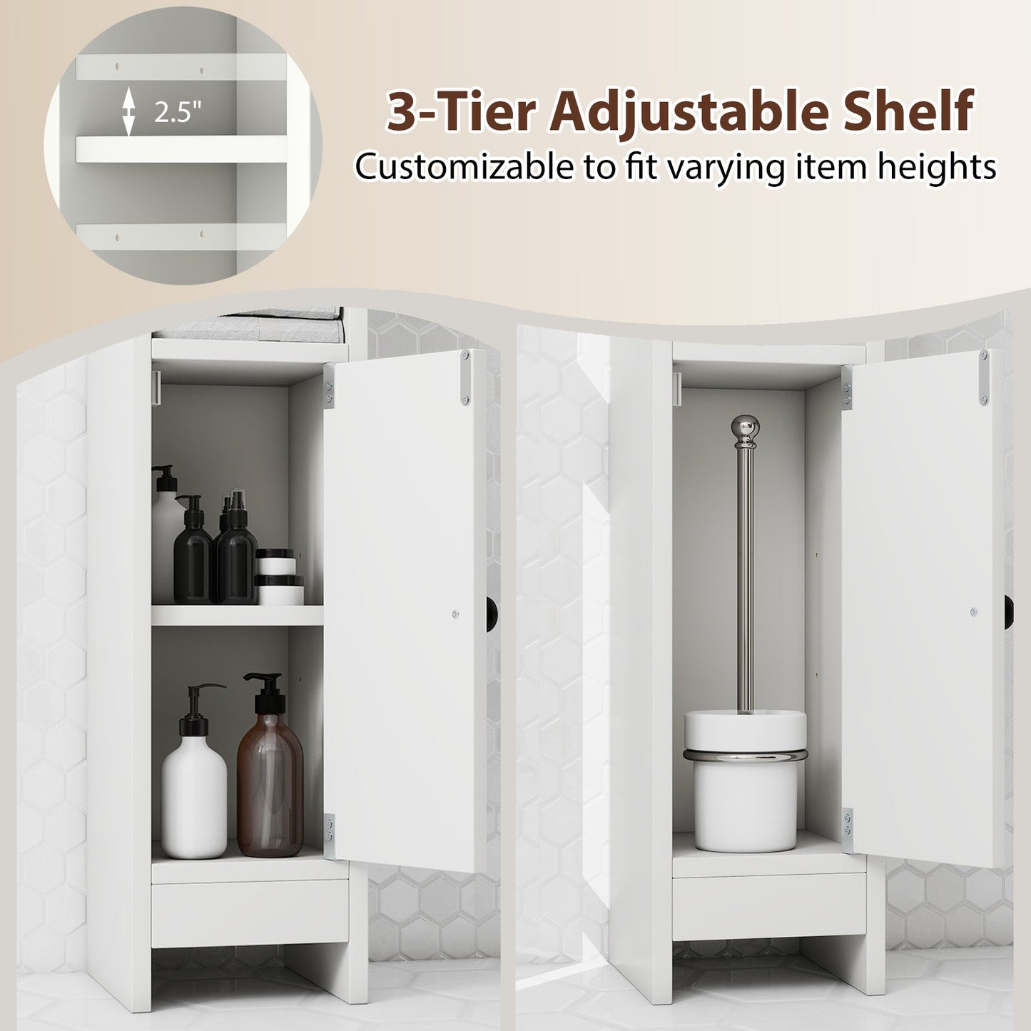 space-saving bathroom storage cabinet for apartments, family bathrooms, and compact floor plans