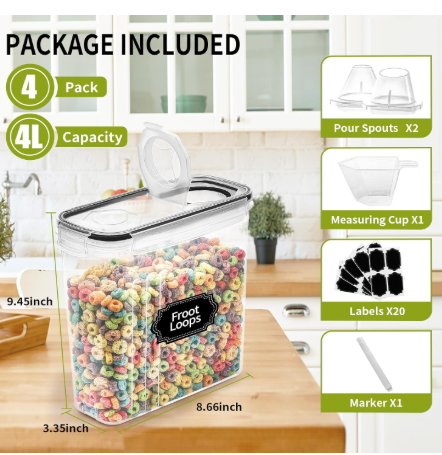 airtight cereal storage containers for small-space organization