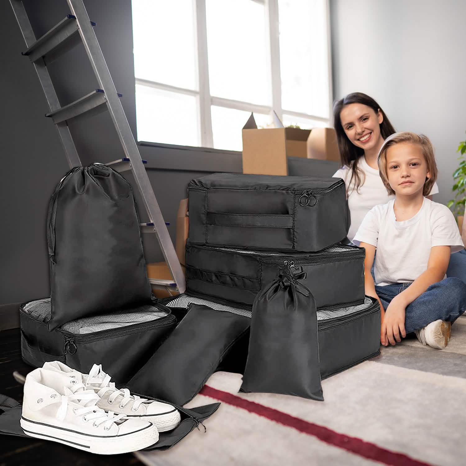 packing cubes for small-space organization