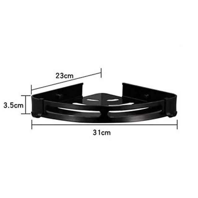 Aluminum Shower Corner Shelf - Wall-Mounted Triangle Storage Rack organizer detail