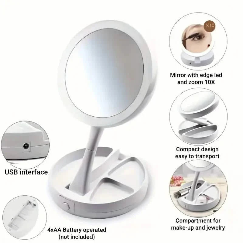 vanity mirror with storage for small-space organization