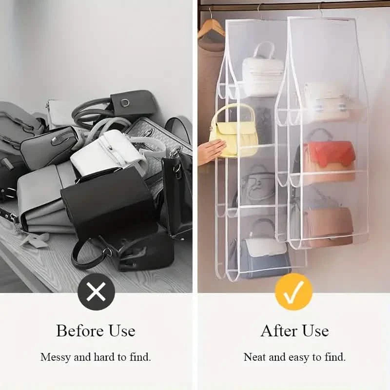 Hanging Handbag Organizer for Closet - Multi-Tier Purse Storage for closet