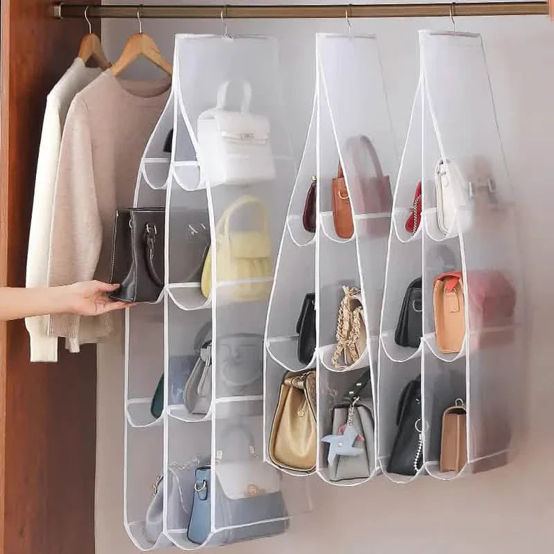 Hanging Handbag Organizer for Closet - Multi-Tier Purse Storage for closet