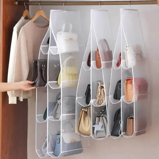 Hanging Handbag Organizer for Closet - Multi-Tier Purse Storage for closet