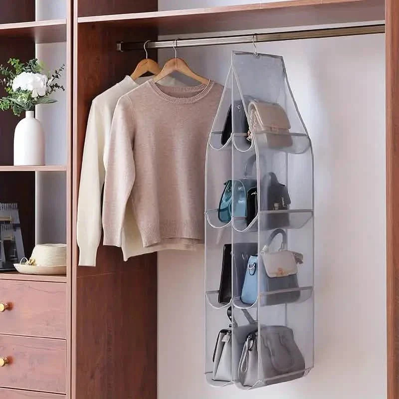 Hanging Handbag Organizer for Closet - Multi-Tier Purse Storage organizer detail