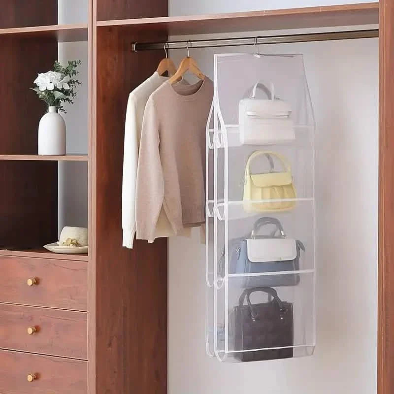 Hanging Handbag Organizer for Closet - Multi-Tier Purse Storage for closet