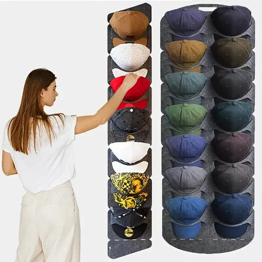 Hanging Baseball Cap Organizer for Closet - Felt Hat Storage Rack for closet